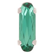 Cristallo incastonato Aurora A4161 Long Classical Oval 15x5 mm Rhodié - Emerald x1|raw }}