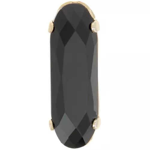 Cristallo incastonato Aurora A4161 Long Classical Oval 21x7 mm Dorato - Jet x1