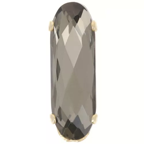 Cristallo incastonato Aurora A4161 Long Classical Oval 21x7 mm Dorato - Black Diam