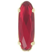 Cristallo incastonato Aurora A4161 Long Classical Oval 21x7 mm Dorato - Ruby x1|raw }}