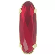 Cristallo incastonato Aurora A4161 Long Classical Oval 21x7 mm Dorato - Ruby x1