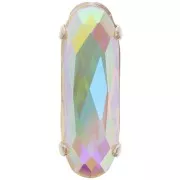 Cristallo incastonato Aurora A4161 Long Classical Oval 21x7 mm Rhodié - Crystal AB