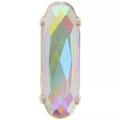 Cristallo incastonato Aurora A4161 Long Classical Oval 21x7 mm Rhodié - Crystal AB