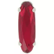 Cristallo incastonato Aurora A4161 Long Classical Oval 21x7 mm Rhodié - Ruby x1