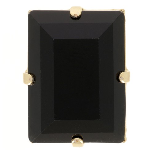 Cristallo incastonato Aurora A4527 Step Cut Baguette 14x10 mm - Doré - Jet x1