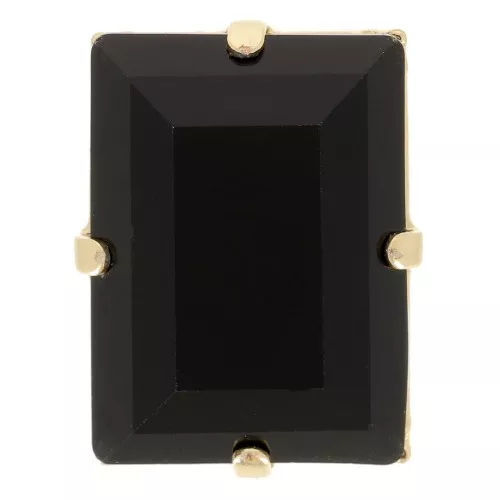 Cristallo incastonato Aurora A4527 Step Cut Baguette 14x10 mm - Doré - Jet x1
