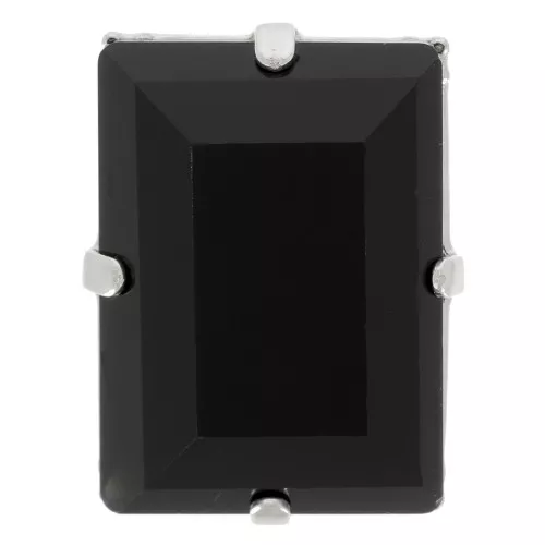 Cristallo incastonato Aurora A4527 Step Cut Baguette 14x10 mm - Rhodié - Jet x1