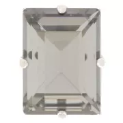 Cristallo incastonato Aurora A4527 Step Cut Baguette 14x10 mm - Rhodié - Black Dia