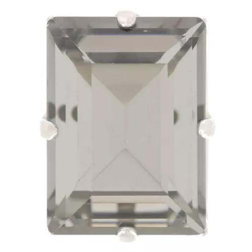 Cristallo incastonato Aurora A4527 Step Cut Baguette 14x10 mm - Rhodié - Black Dia