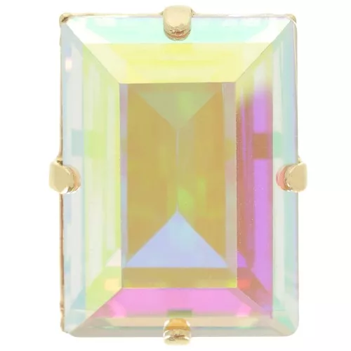 Cristallo incastonato Aurora A4527 Step Cut Baguette 18x13 mm - Doré - Crystal AB