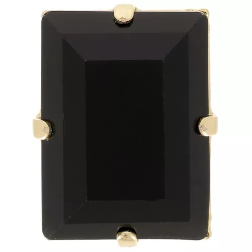 Cristallo incastonato Aurora A4527 Step Cut Baguette 18x13 mm - Doré - Jet x1