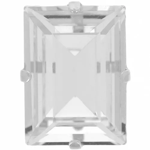 Cristallo incastonato Aurora A4527 Step Cut Baguette 18x13 mm - Rhodié - Crystal x