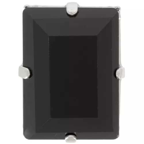 Cristallo incastonato Aurora A4527 Step Cut Baguette 18x13 mm - Rhodié - Jet x1