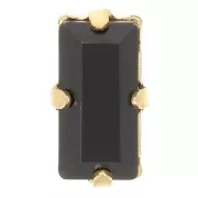 Cristallo con castone Aurora A4500 10x5mm - dorato- Jet x1