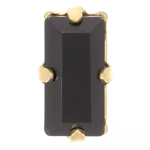 Cristallo con castone Aurora A4500 10x5mm - dorato- Jet x1