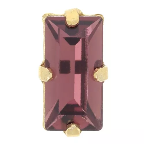 Cristallo con castone Aurora A4500 10x5mm - dorato- Borgogna x1
