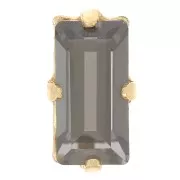 Cristallo con castone Aurora A4500 10x5mm - dorato - Diamante nero x1