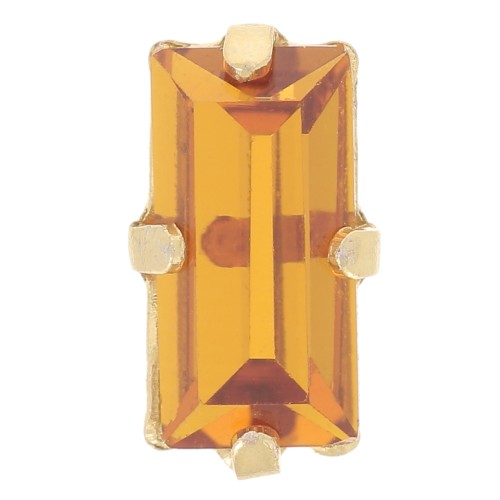 Cristallo con castone Aurora A4500 10x5mm - dorato- Topazio x1