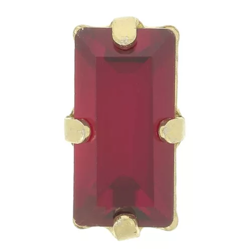Cristallo con castone Aurora A4500 10x5mm - dorato- Rubino x1