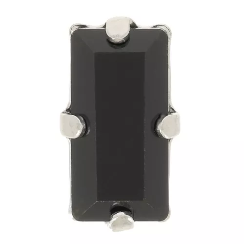 Cristallo con castone Aurora A4500 10x5mm - Rodio - Jet x1