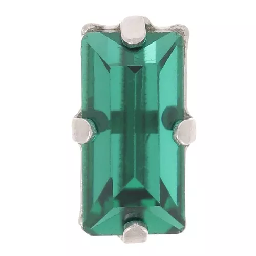 Cristallo con castone Aurora A4500 10x5mm - Rodio - Smeraldo x1