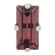 Cristallo con castone Aurora A4500 10x5mm - Rodio - Borgogna x1