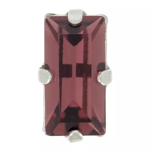 Cristallo con castone Aurora A4500 10x5mm - Rodio - Borgogna x1