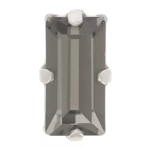 Cristallo con castone Aurora A4500 10x5mm - Rodio - Diamante nero x1