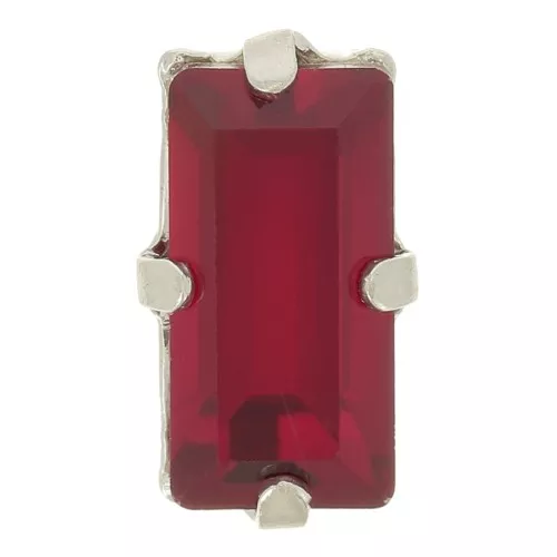Cristallo con castone Aurora A4500 10x5mm - Rodio - Rubino x1