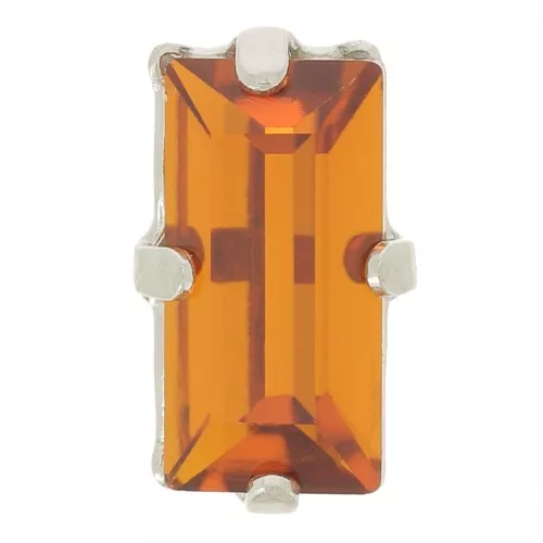 Cristallo con castone Aurora A4500 10x5mm- Rodio - Topazio x1