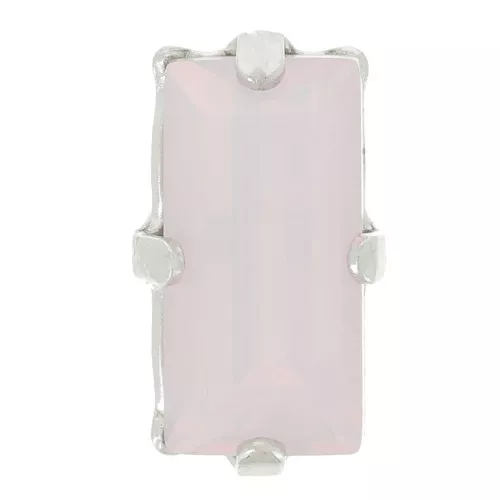 Cristallo con castone Aurora A4500 10x5mm - Rodio - Opale rosa x1
