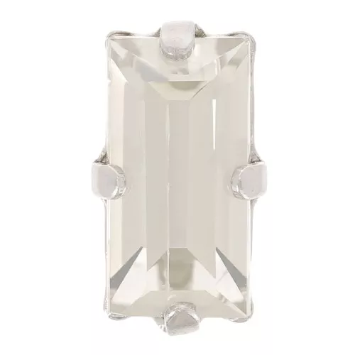 Cristallo con castone Aurora A4500 10x5mm - Rodio - Cristallo argentato x1