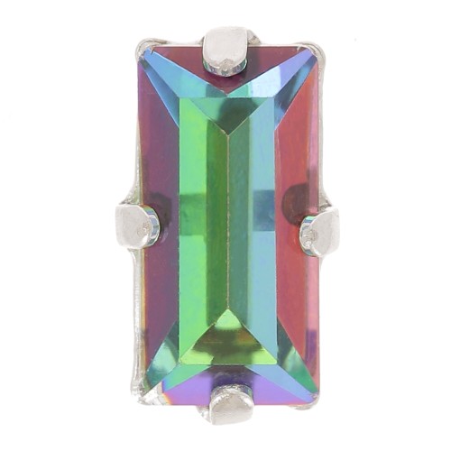 Cristallo con castone Aurora A4500 10x5mm Rodio Cristallo Vitrail Medium x1