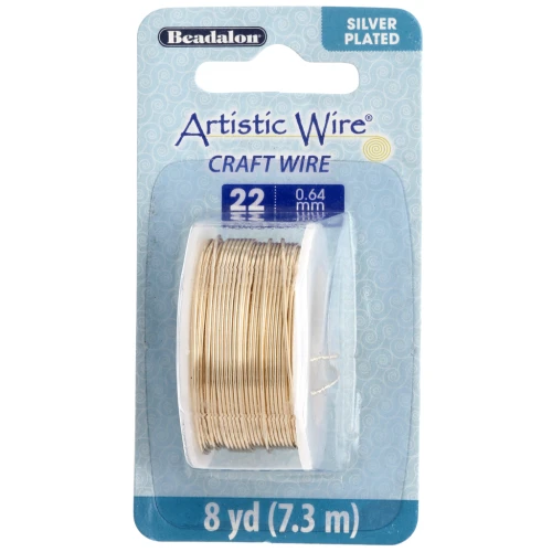 Filo di rame artistico 0,64 mm - placcato argento Dorato x7,3m