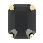 Cristallo incastonato Aurora A4610 Step Cut Octagon 8x6 mm - Dorato - Jet x1