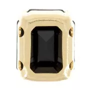 Cristallo incastonato Aurora A4610 Step Cut Octagon 8x6 mm - Dorato - Jet x1