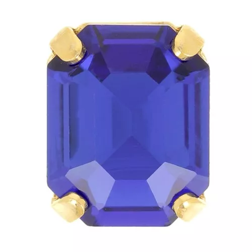 Cristallo incastonato Aurora A4610 Step Cut Octagon 8x6 mm - Dorato - Capri Blue