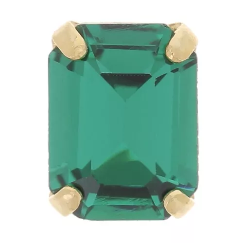 Cristallo incastonato Aurora A4610 Step Cut Octagon 8x6 mm - Dorato - Emerald x1