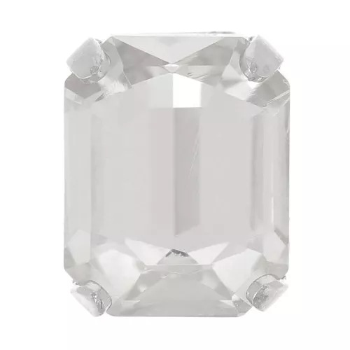 Cristallo incastonato Aurora A4610 Step Cut Octagon 8x6 mm - Rhodié - Crystal x1