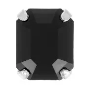 Cristallo incastonato Aurora A4610 Step Cut Octagon 8x6 mm - Rhodié - Jet x1