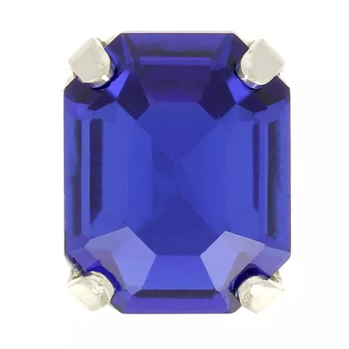 Cristallo incastonato Aurora A4610 Step Cut Octagon 8x6 mm - Rhodié - Capri Blue x