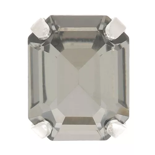 Cristallo incastonato Aurora A4610 Step Cut Octagon 8x6 mm - Rhodié - Black Diamon