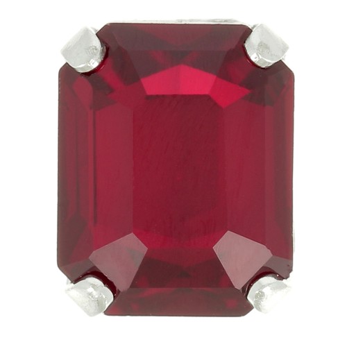 Cristallo incastonato Aurora A4610 Step Cut Octagon 8x6 mm - Rhodié - Ruby x1