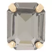 Cristallo incastonato Aurora A4610 Step Cut Octagon 10x8 mm - Doré - Black Diamond