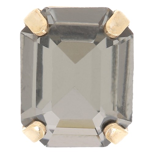 Cristallo incastonato Aurora A4610 Step Cut Octagon 10x8 mm - Doré - Black Diamond