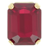 Cristallo incastonato Aurora A4610 Step Cut Octagon 10x8 mm - Doré - Ruby x1|raw }}