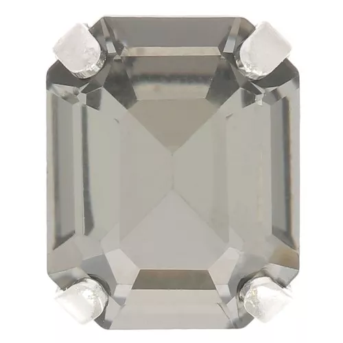 Cristallo incastonato Aurora A4610 Step Cut Octagon 10x8 mm - Argenté - Black Diam