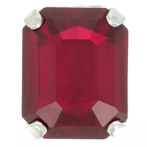 Cristallo incastonato Aurora A4610 Step Cut Octagon 10x8 mm - Argenté - Ruby x1