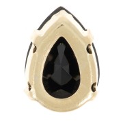 Cristallo incastonato Aurora A4320 Goccia 8x6 mm - Oro - Jet x1