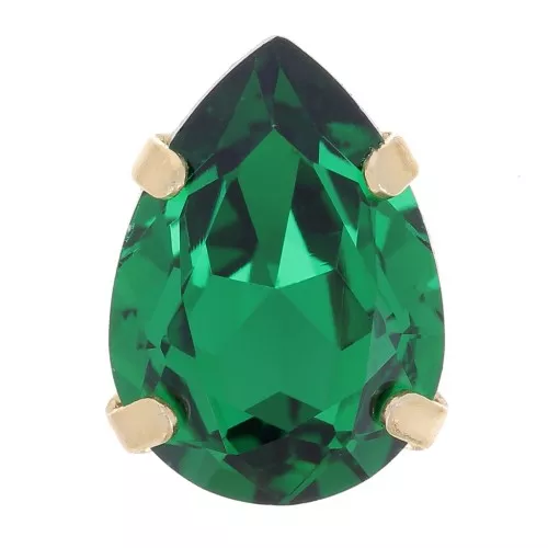 Cristallo incastonato Aurora A4320 Goccia 8x6 mm - Oro - Smeraldo x1